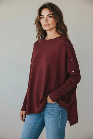 SLEEVE RIBBED JUMPER