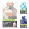 HOT WATER BOTTLE & FLEECE COVER 2L (ASSORTED DESIGNS)